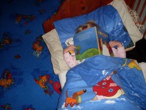 Nessy mit einem Buch über dem Kopf eingeschlafen. ;-)